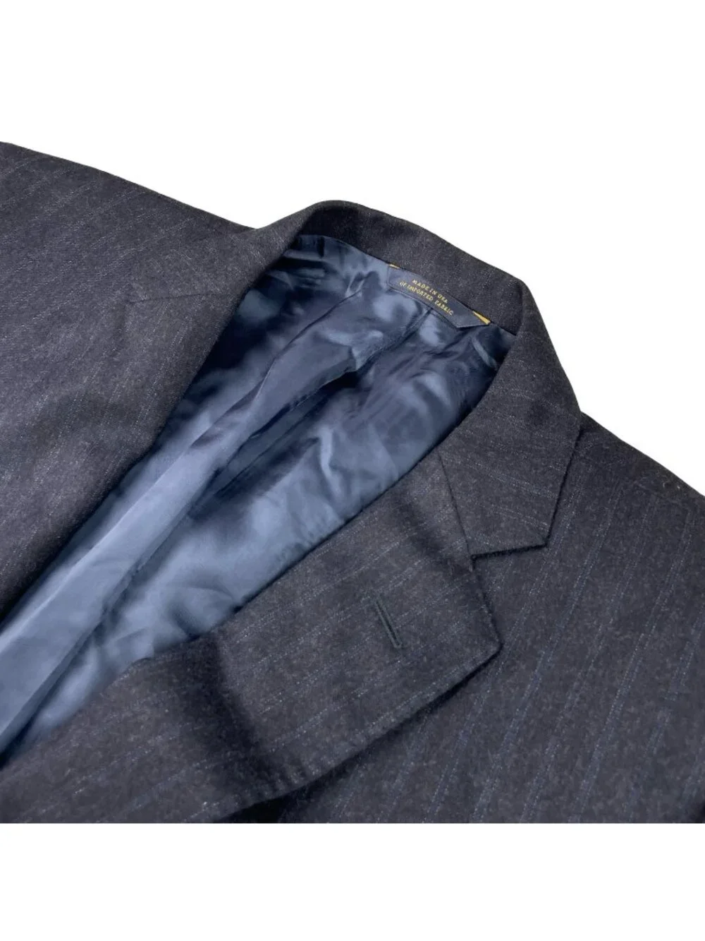 Brooks Brothers Men's Regent Flannel 2-Button Blazer Navy Stripe • USA • 42S